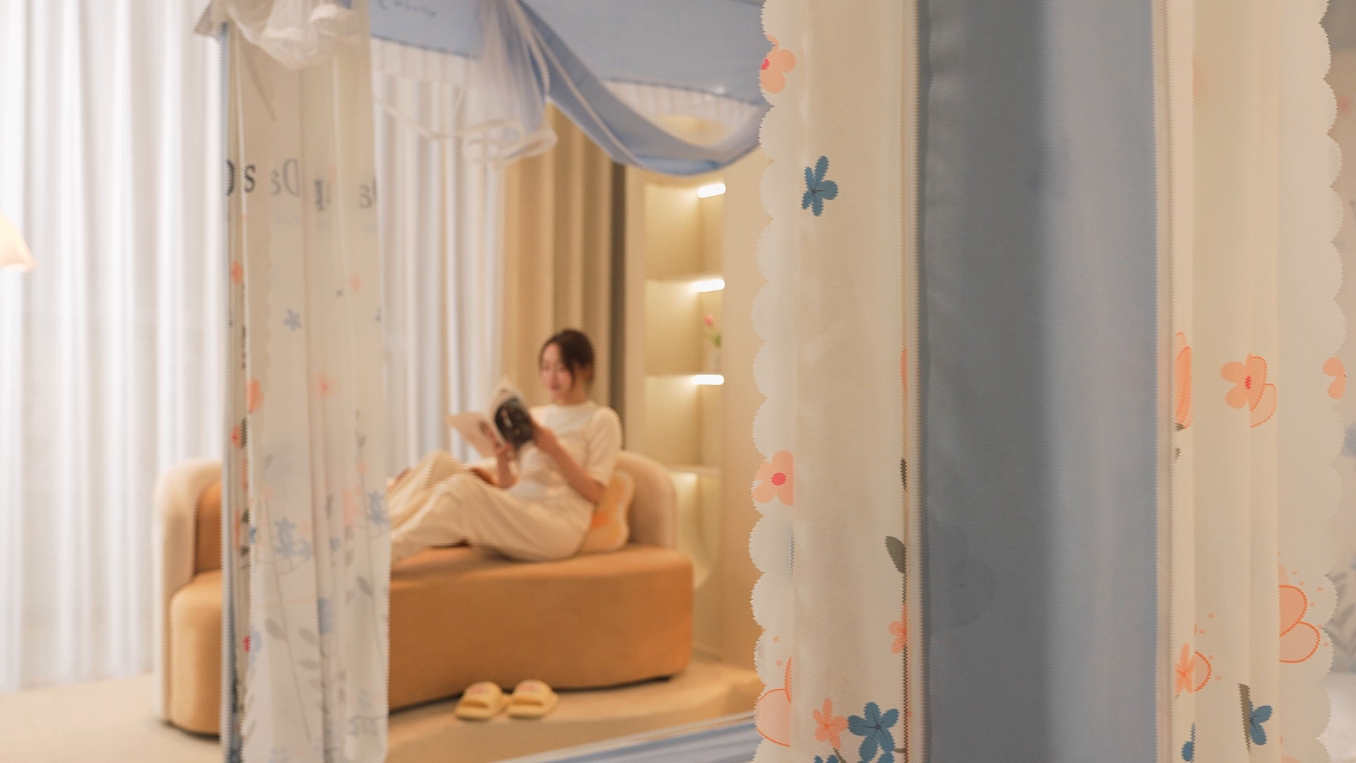 91家纺网 家纺一手货源 找家纺 薇梦蚊帐 2026新款遮光拉链坐床式蚊帐 旺旺家