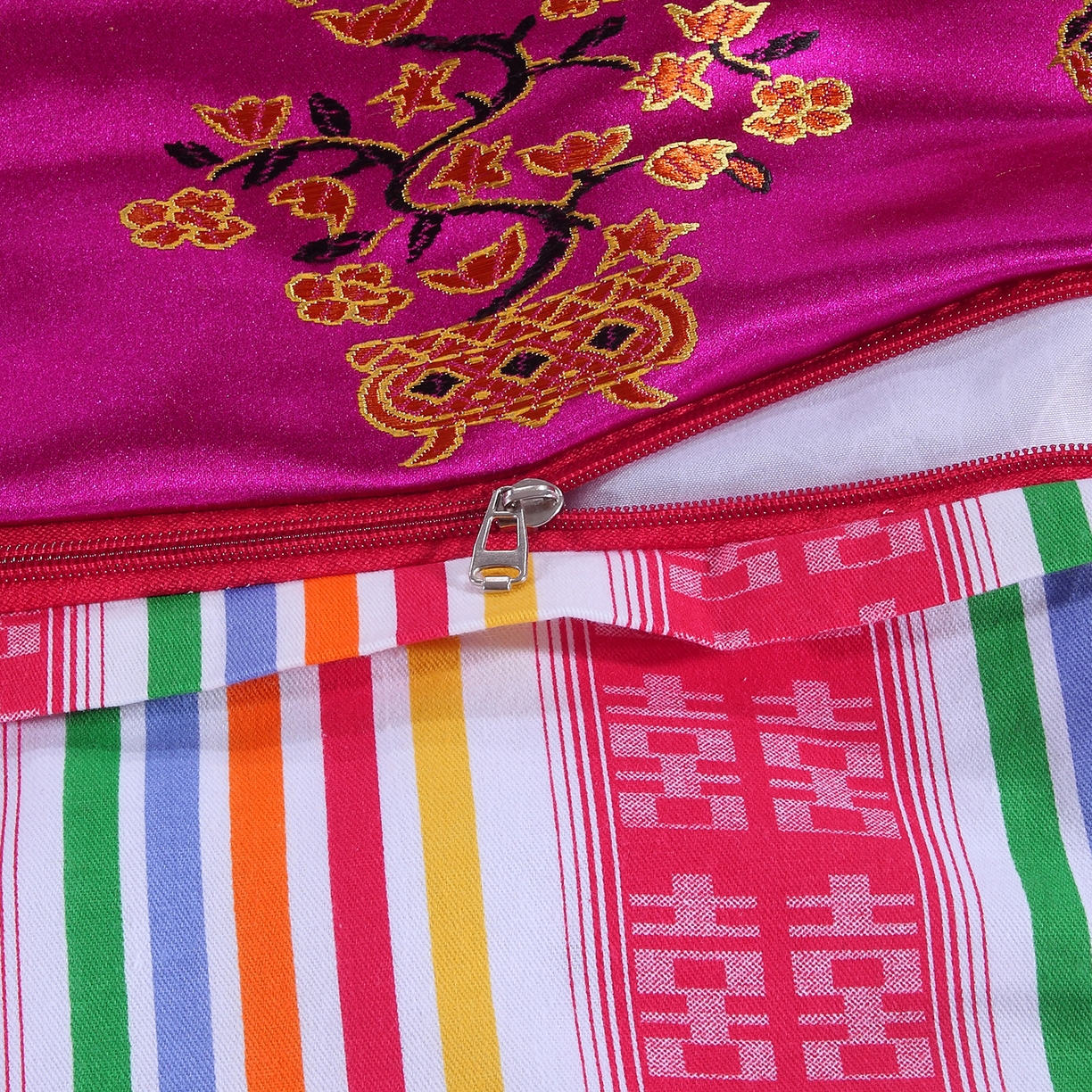 91家纺网 家纺一手货源 找家纺 浩情国际婚庆供货中心 2026新品婚庆结婚绸缎面全棉老粗布经典款被套被单龙凤呈祥百子图大红绿长期供货 龙凤呈祥-绸缎被套 -玫红