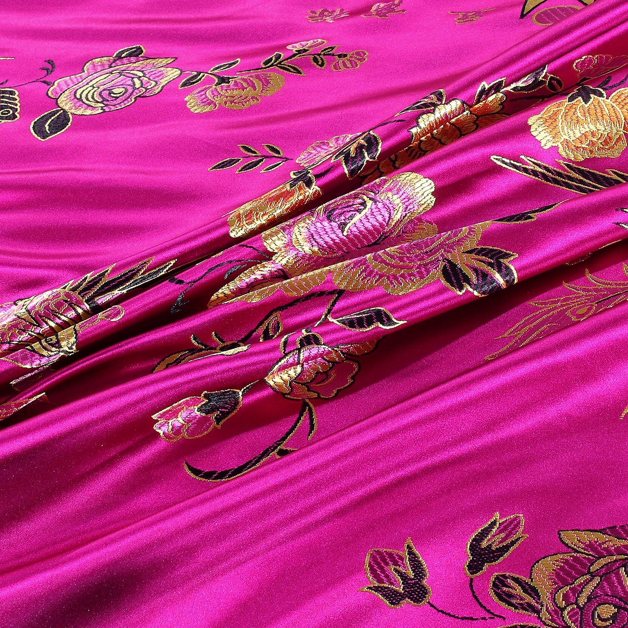 91家纺网 家纺一手货源 找家纺 浩情国际婚庆供货中心 2026新品婚庆结婚绸缎面全棉老粗布经典款被套被单龙凤呈祥百子图大红绿长期供货 龙凤呈祥-绸缎被套 -玫红