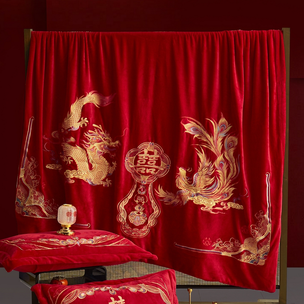 91家纺网 家纺一手货源 找家纺 （总）浩情国际婚庆供货中心 2026新品婚庆加厚全消光牛奶绒四件套系列