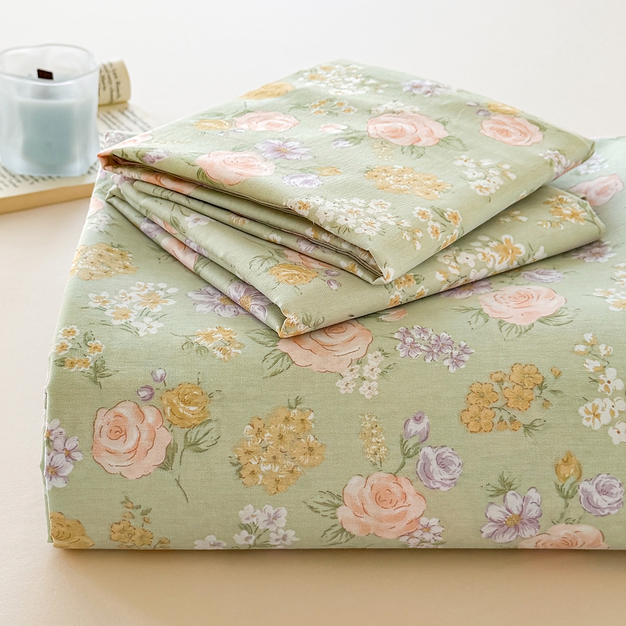 91家纺网 家纺一手货源 找家纺 尚帛 2026新款全棉时尚印花单床单 艾米丽-绿