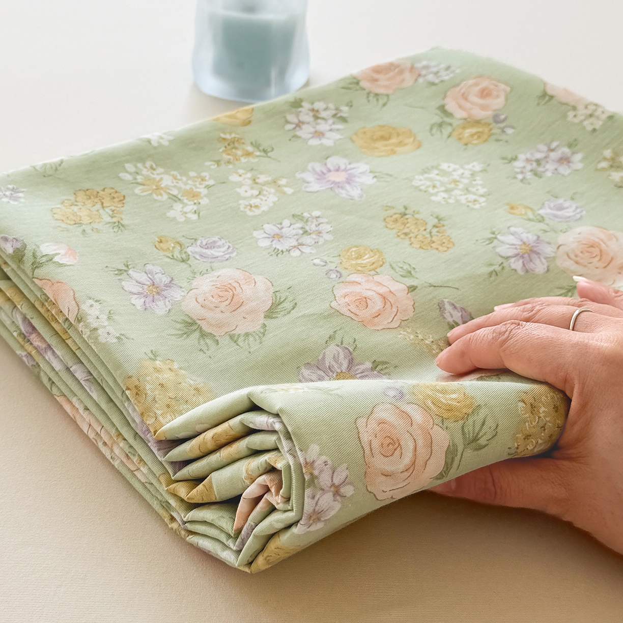 91家纺网 家纺一手货源 找家纺 尚帛 2026新款全棉时尚印花单床单 艾米丽-绿