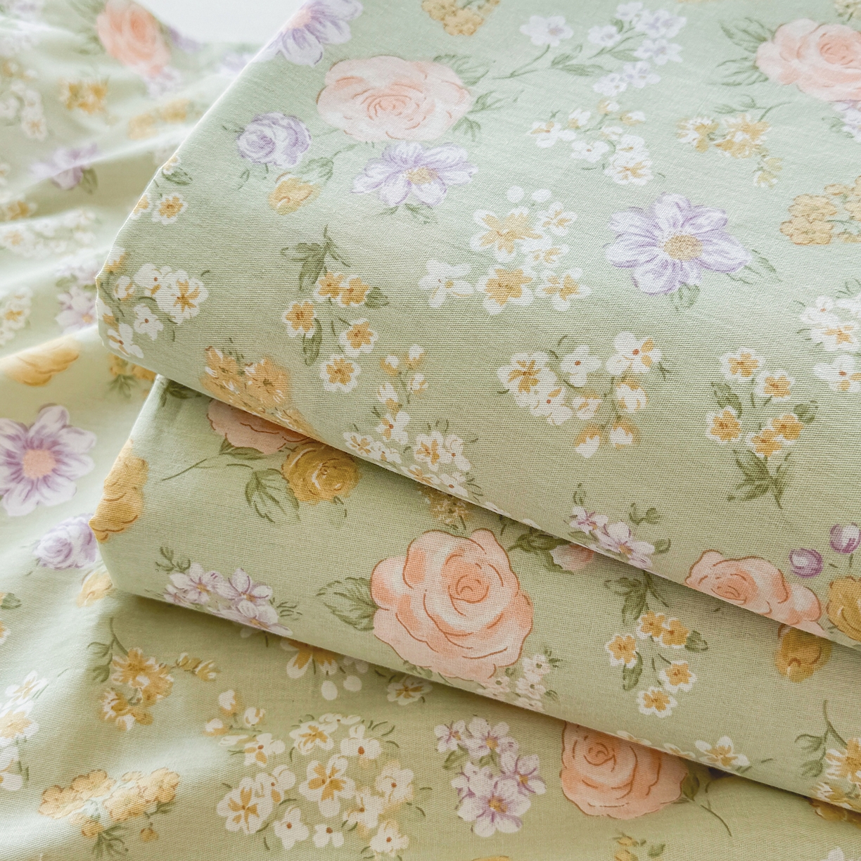 91家纺网 家纺一手货源 找家纺 尚帛 2026新款全棉时尚印花单床单 艾米丽-绿