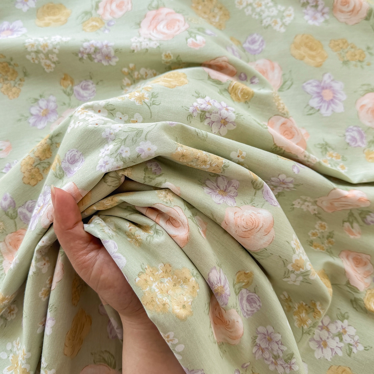 91家纺网 家纺一手货源 找家纺 尚帛 2026新款全棉时尚印花单床单 艾米丽-绿