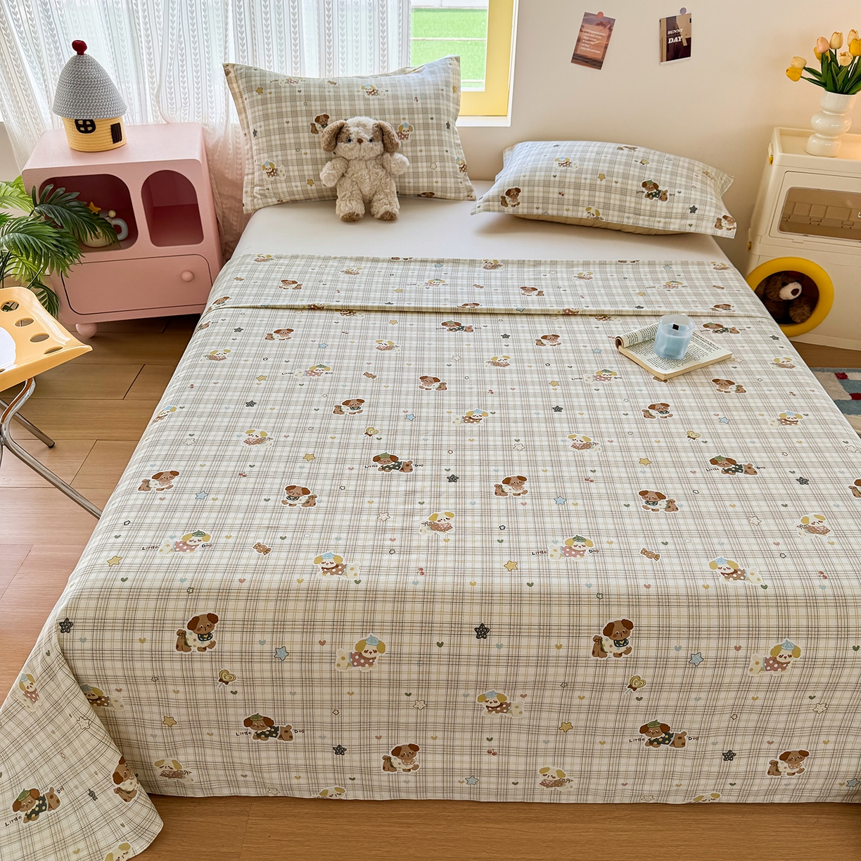 91家纺网 家纺一手货源 找家纺 尚帛 2026新款全棉时尚印花单床单 宠爱