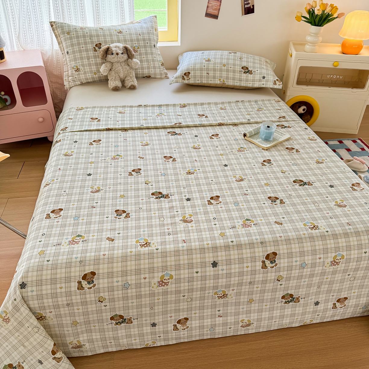 91家纺网 家纺一手货源 找家纺 尚帛 2026新款全棉时尚印花单床单 宠爱