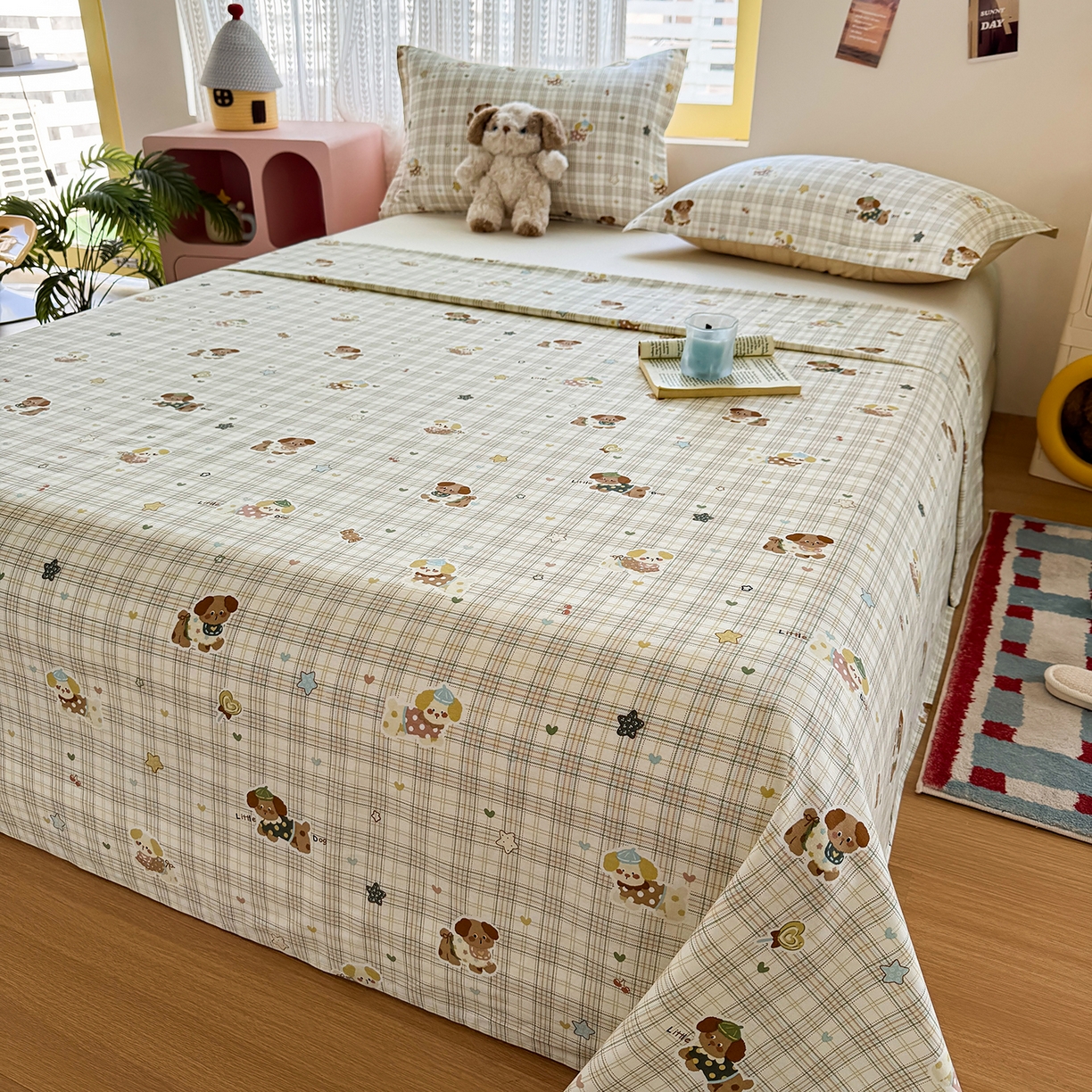 91家纺网 家纺一手货源 找家纺 尚帛 2026新款全棉时尚印花单床单 宠爱