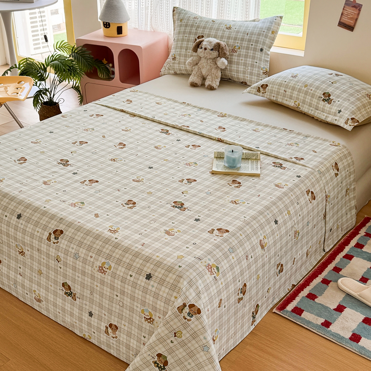 91家纺网 家纺一手货源 找家纺 尚帛 2026新款全棉时尚印花单床单 宠爱