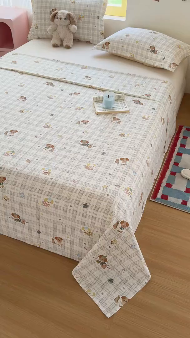 91家纺网 家纺一手货源 找家纺 尚帛 2026新款全棉时尚印花单床单 宠爱