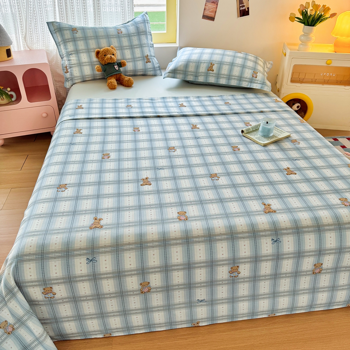 91家纺网 家纺一手货源 找家纺 尚帛 2026新款全棉时尚印花单床单 可可甜心