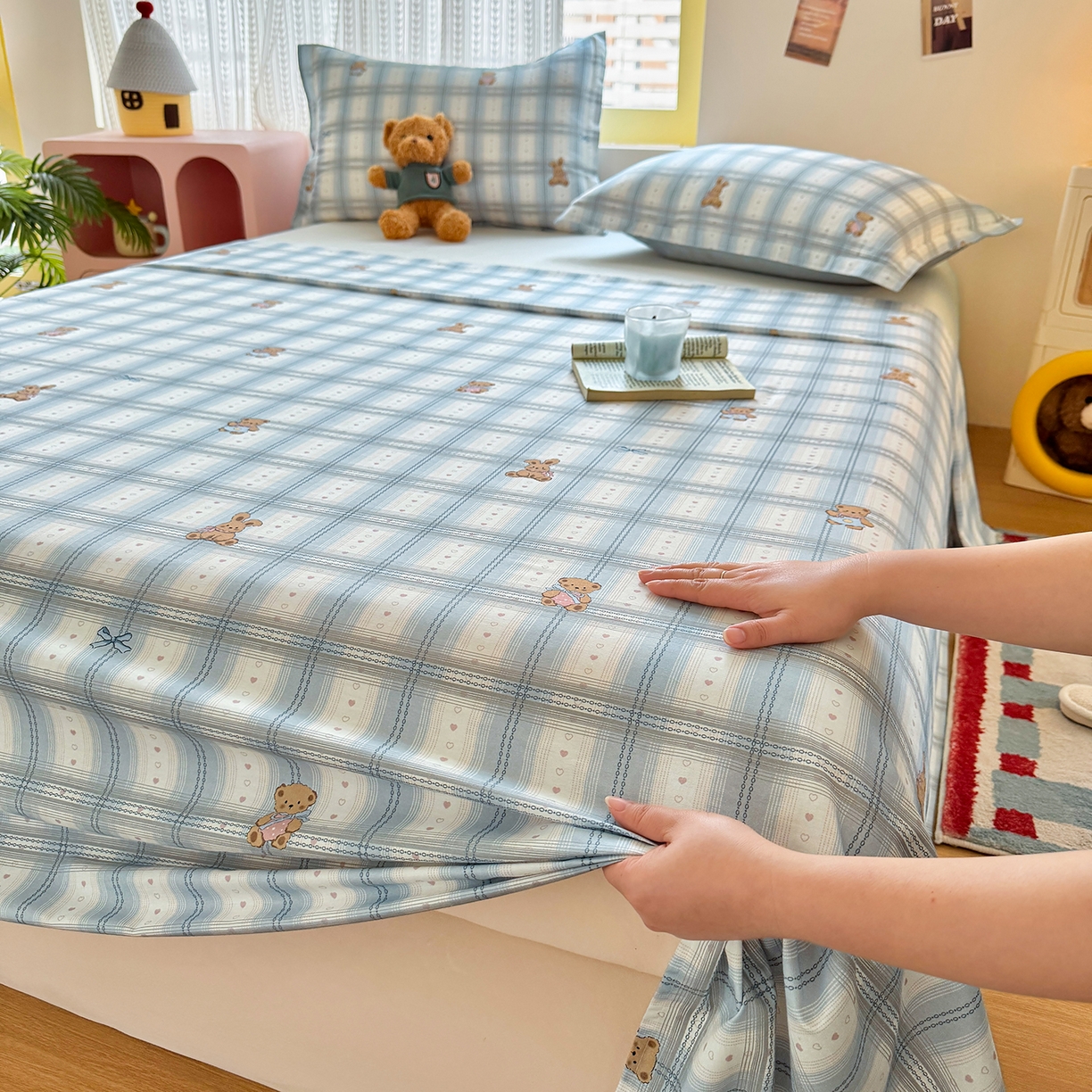 91家纺网 家纺一手货源 找家纺 尚帛 2026新款全棉时尚印花单床单 可可甜心