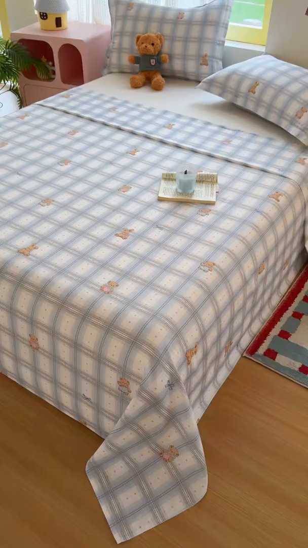 91家纺网 家纺一手货源 找家纺 尚帛 2026新款全棉时尚印花单床单 可可甜心