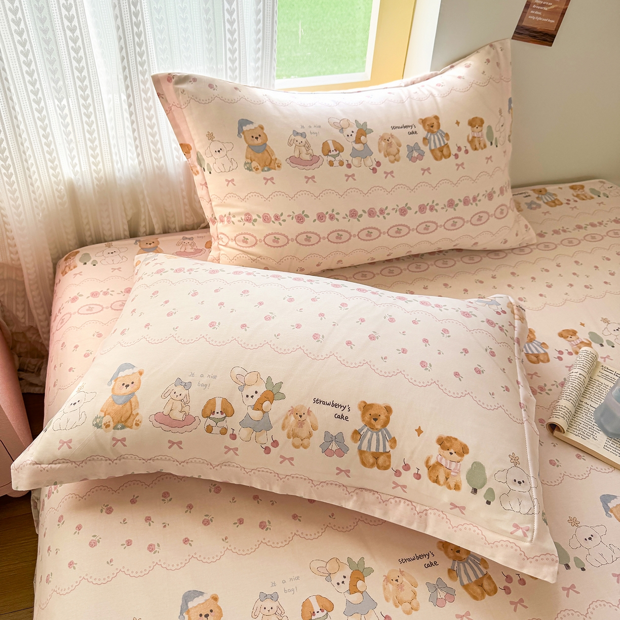 91家纺网 家纺一手货源 找家纺 尚帛 2026新款全棉时尚印花单床单 可颂日记