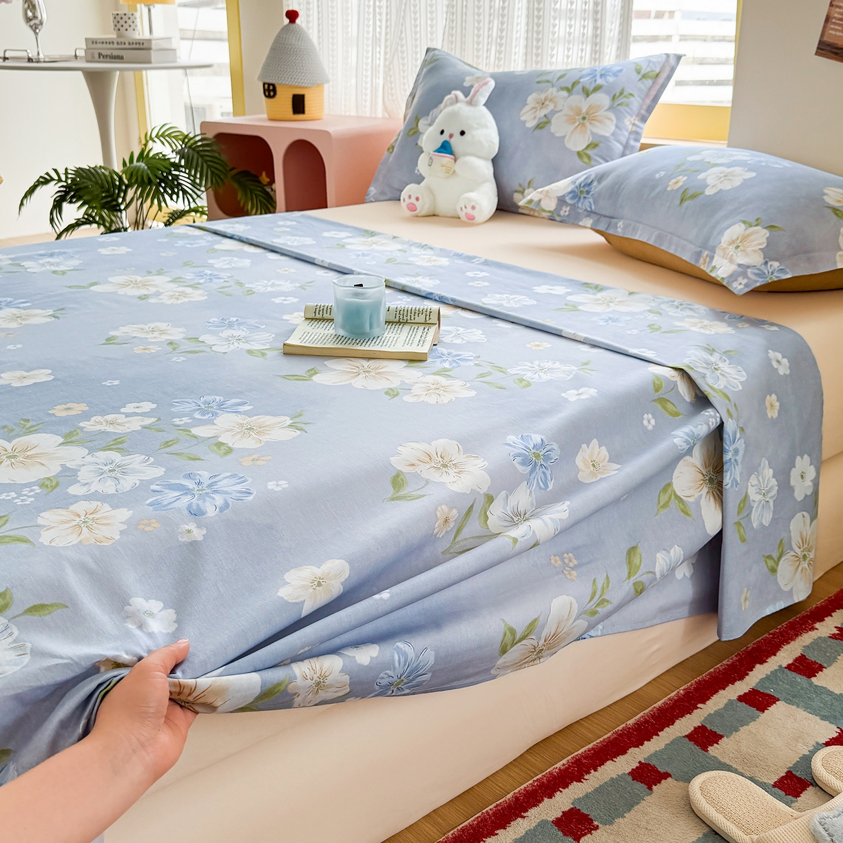 91家纺网 家纺一手货源 找家纺 尚帛 2026新款全棉时尚印花单床单 浅影