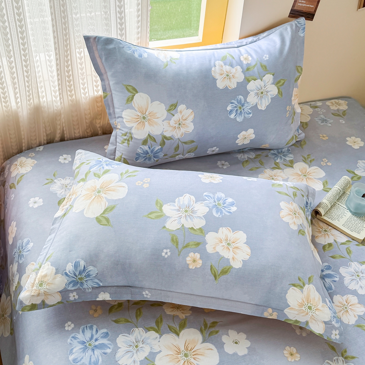 91家纺网 家纺一手货源 找家纺 尚帛 2026新款全棉时尚印花单床单 浅影