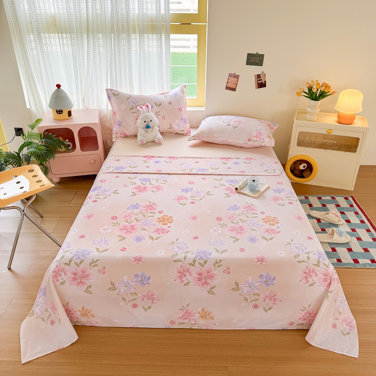 91家纺网 家纺一手货源 找家纺 尚帛 2026新款全棉时尚印花单床单 如玉如兰