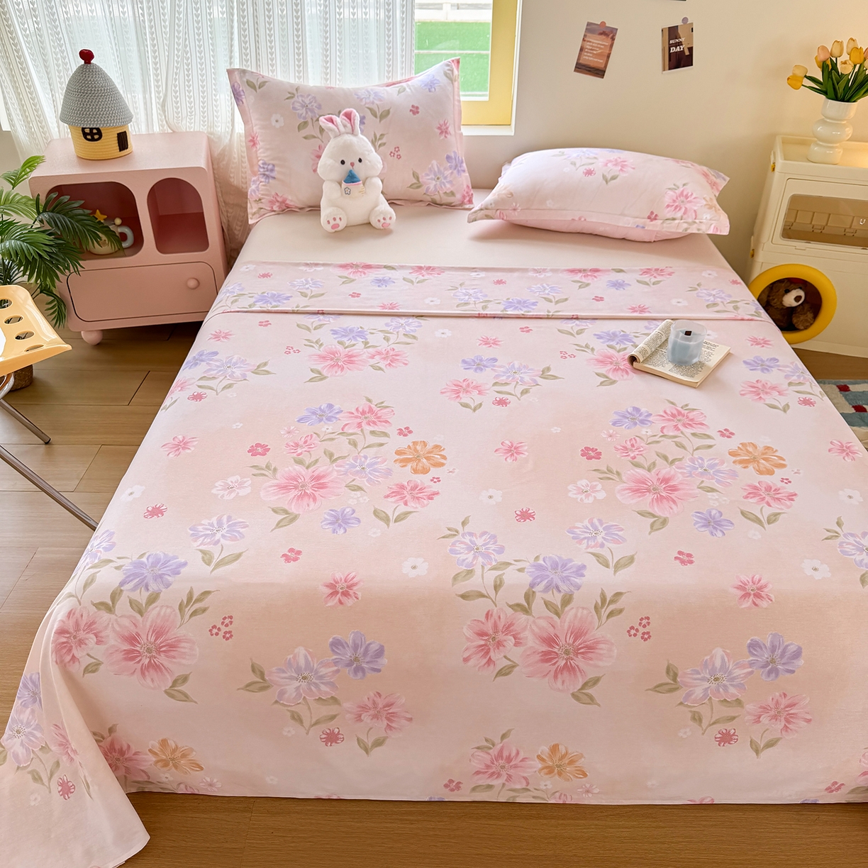 91家纺网 家纺一手货源 找家纺 尚帛 2026新款全棉时尚印花单床单 如玉如兰