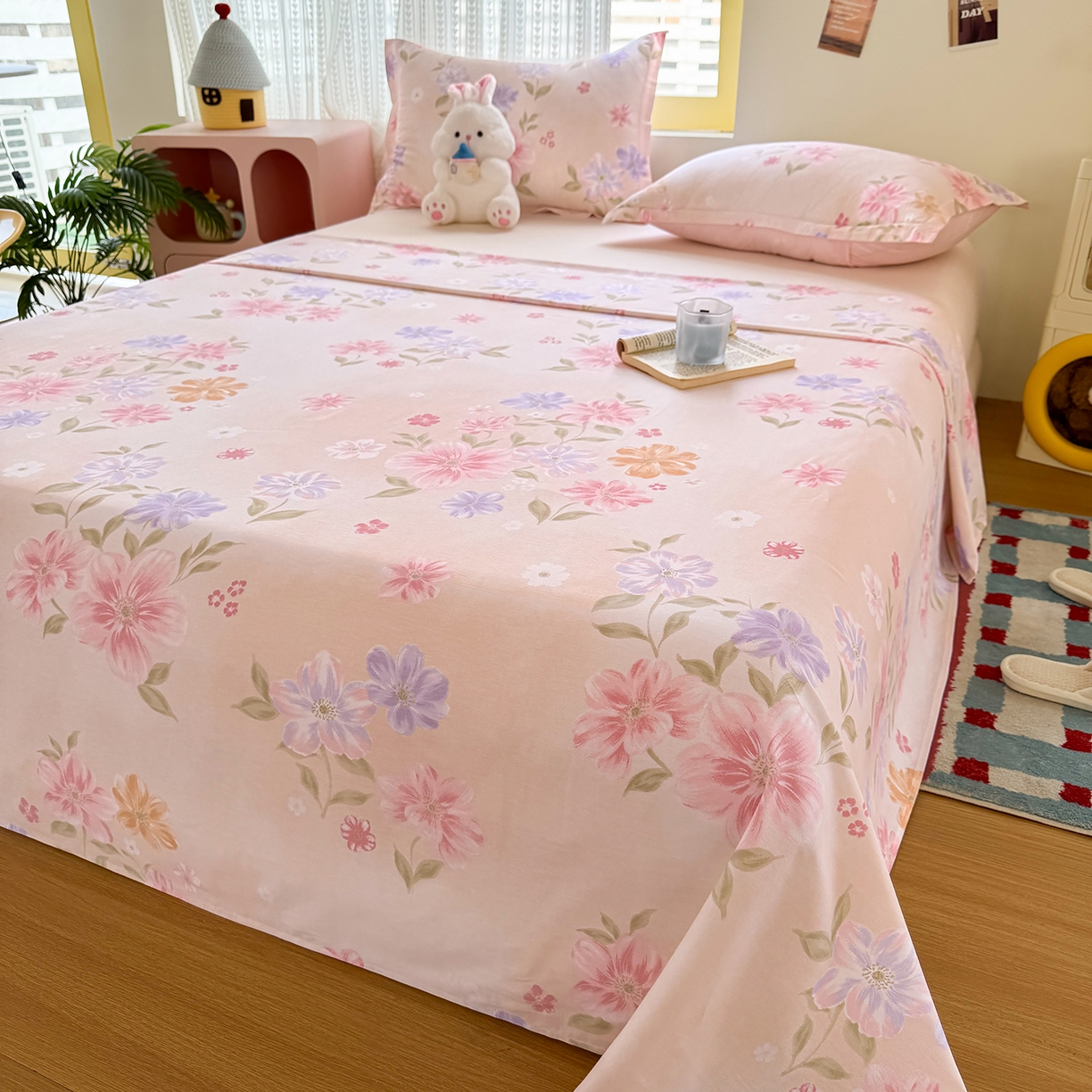 91家纺网 家纺一手货源 找家纺 尚帛 2026新款全棉时尚印花单床单 如玉如兰