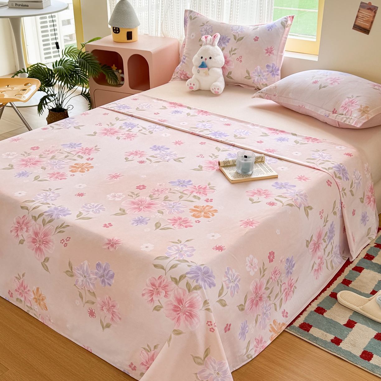 91家纺网 家纺一手货源 找家纺 尚帛 2026新款全棉时尚印花单床单 如玉如兰