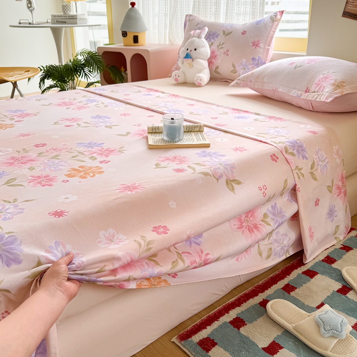 91家纺网 家纺一手货源 找家纺 尚帛 2026新款全棉时尚印花单床单 如玉如兰