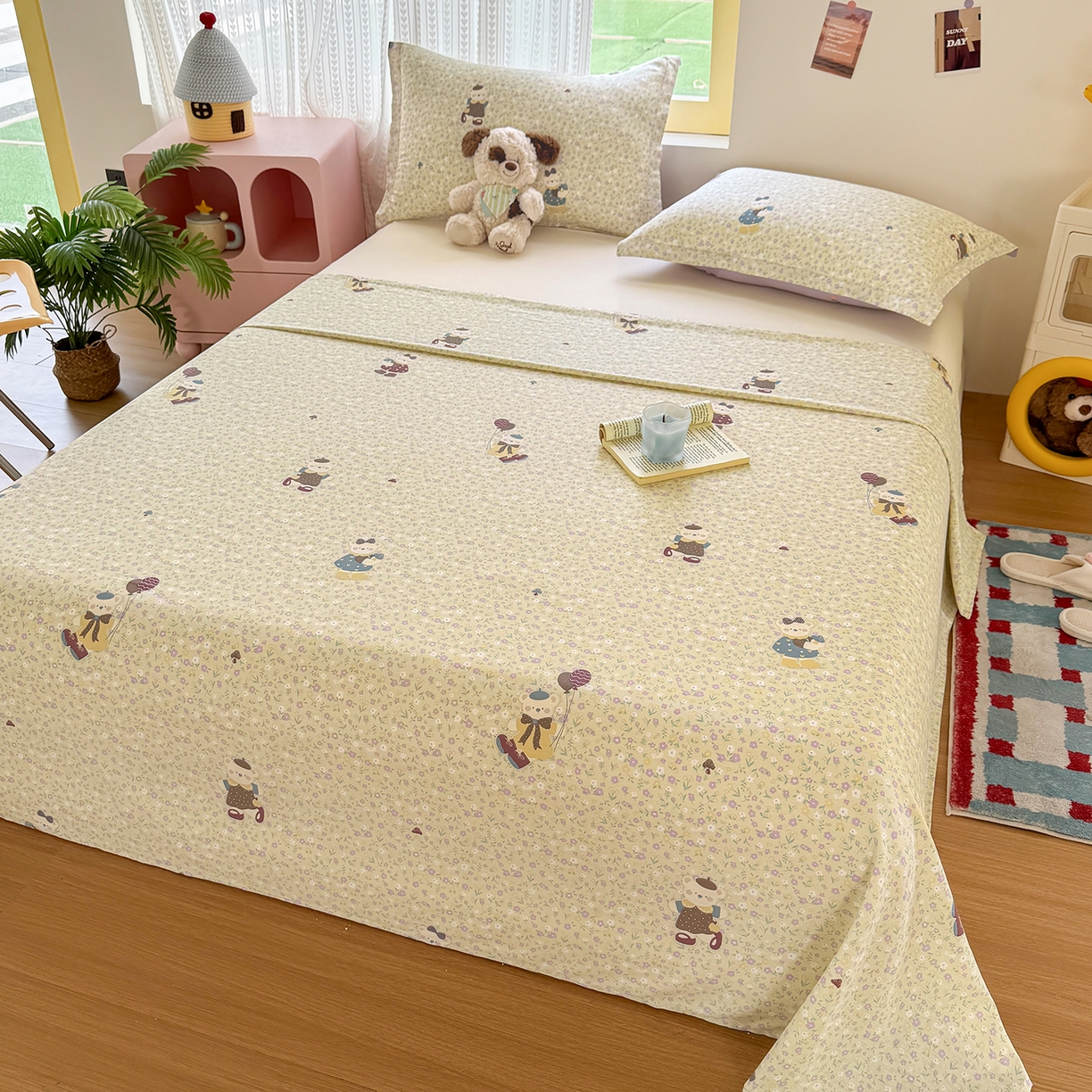 尚帛 2026新款全棉时尚印花单床单 碎花学院