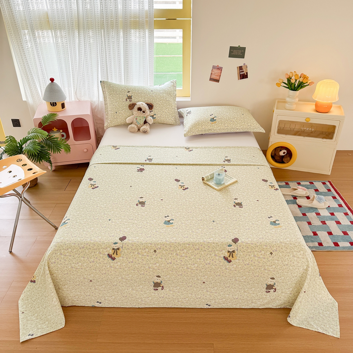 91家纺网 家纺一手货源 找家纺 尚帛 2026新款全棉时尚印花单床单 碎花学院