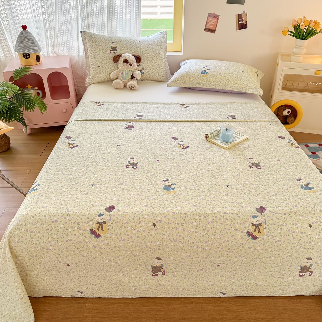 91家纺网 家纺一手货源 找家纺 尚帛 2026新款全棉时尚印花单床单 碎花学院