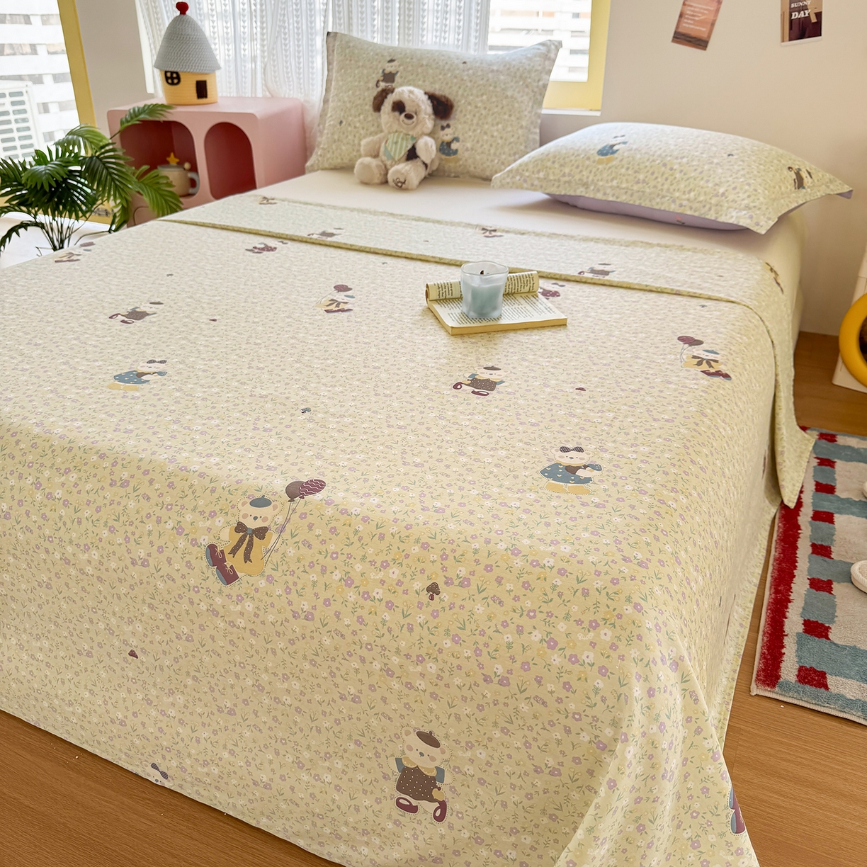 91家纺网 家纺一手货源 找家纺 尚帛 2026新款全棉时尚印花单床单 碎花学院