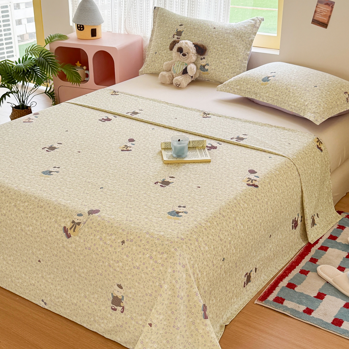 91家纺网 家纺一手货源 找家纺 尚帛 2026新款全棉时尚印花单床单 碎花学院