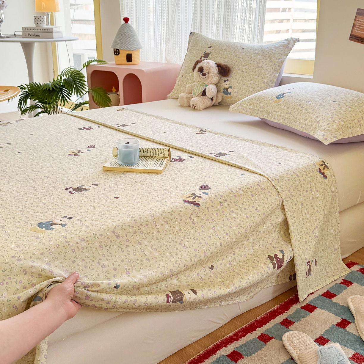 91家纺网 家纺一手货源 找家纺 尚帛 2026新款全棉时尚印花单床单 碎花学院