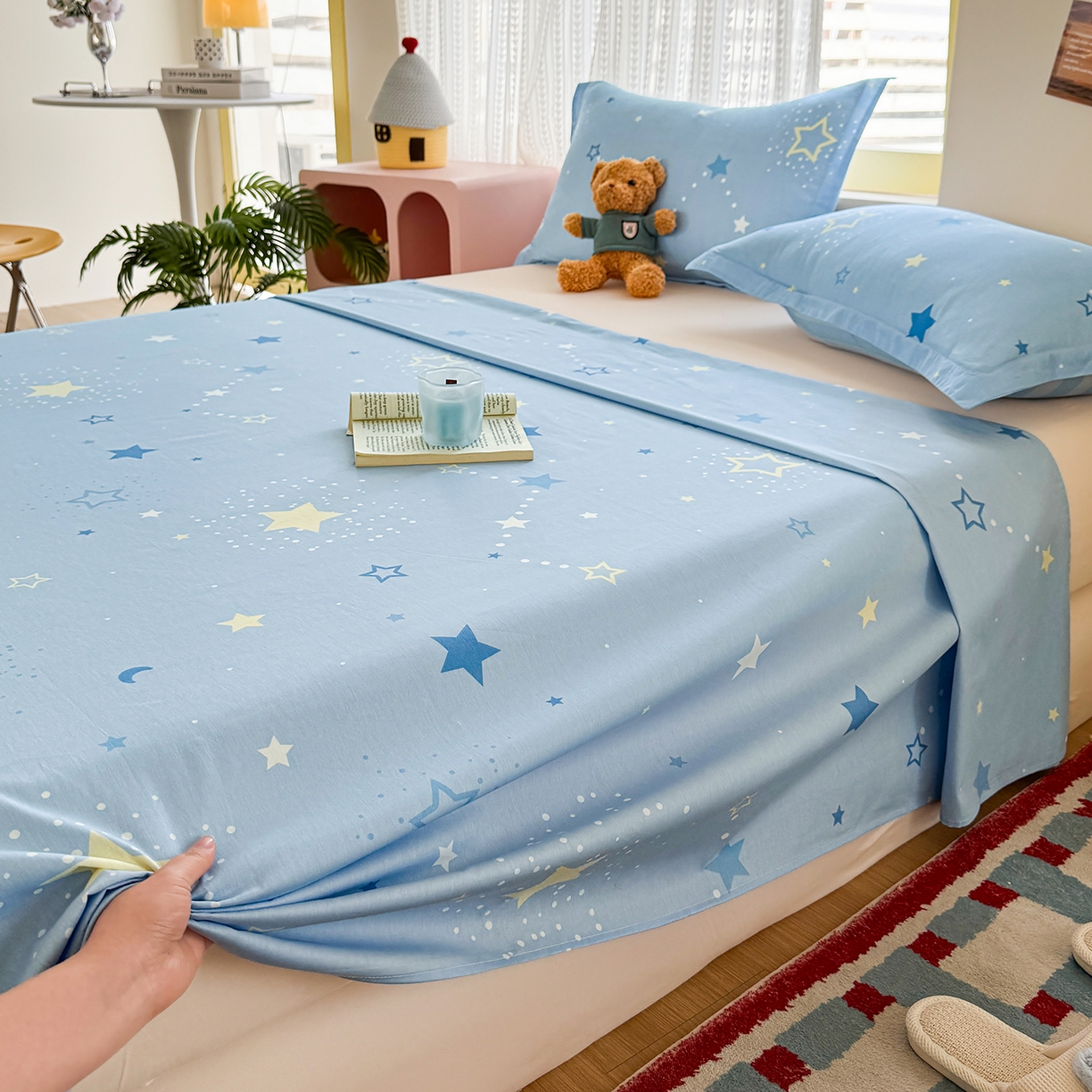 91家纺网 家纺一手货源 找家纺 尚帛 2026新款全棉时尚印花单床单 五星集