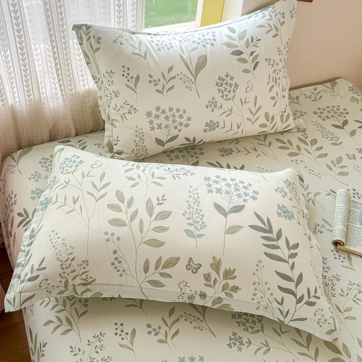 91家纺网 家纺一手货源 找家纺 尚帛 2026新款全棉时尚印花单床单 叶之恋