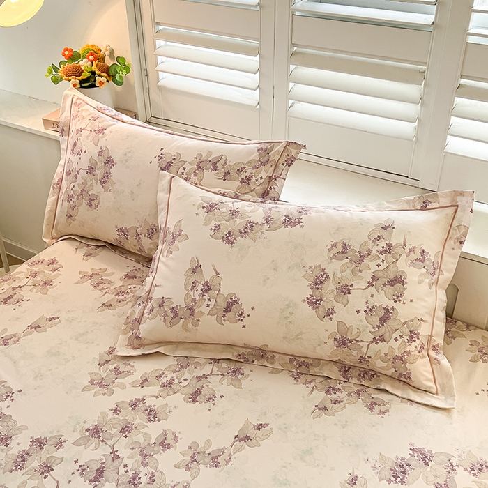 91家纺网 家纺一手货源 找家纺 （总）名优家纺 2026新款60S13374高支密全棉印花纯色单枕套