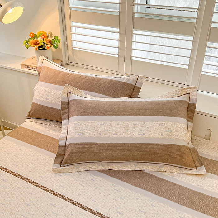 名优家纺 2026新款60S13374高支密全棉印花纯色单枕套 初简