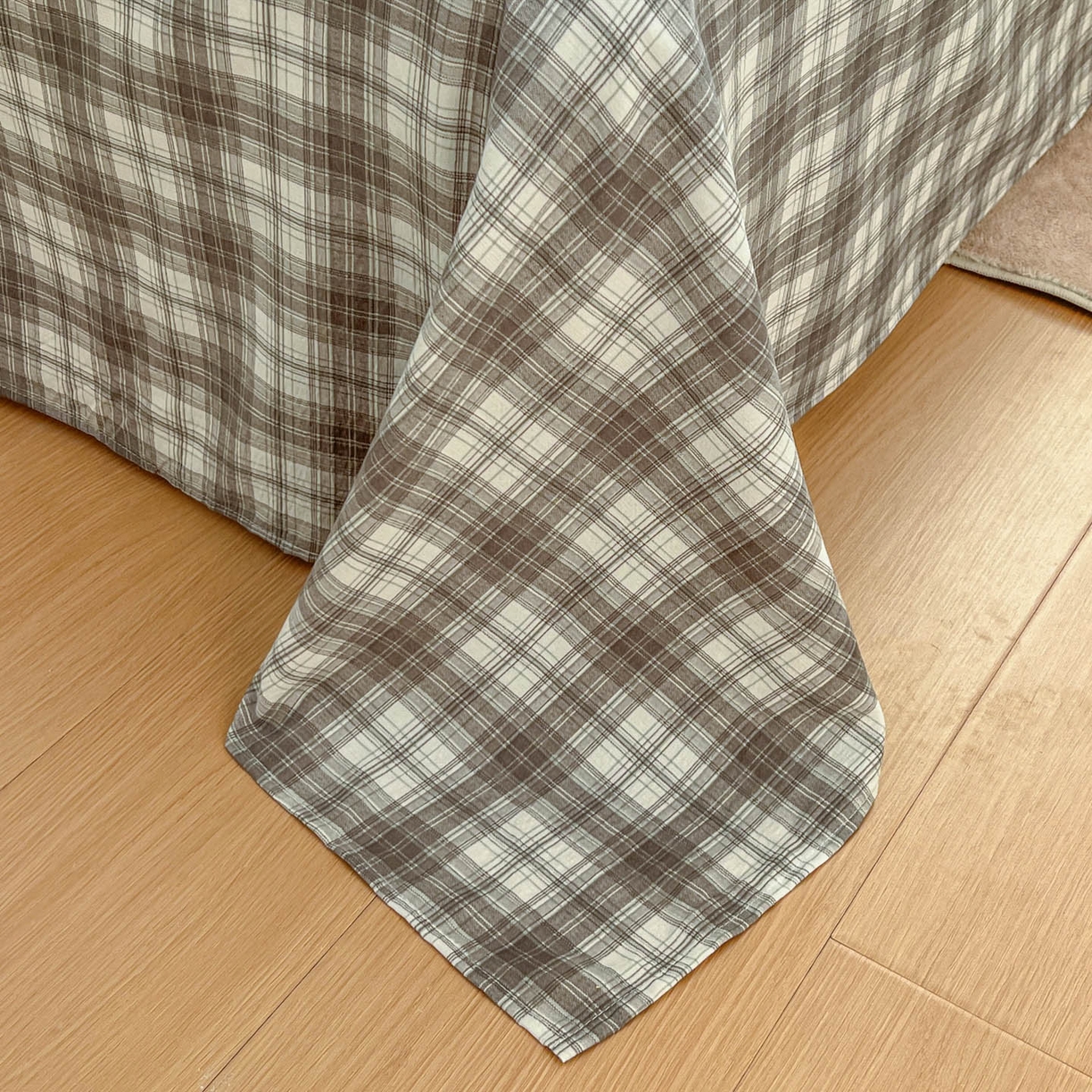 91家纺网 家纺一手货源 找家纺 思诺羽床笠 2026新款云感双层纱床单系列 灰格调