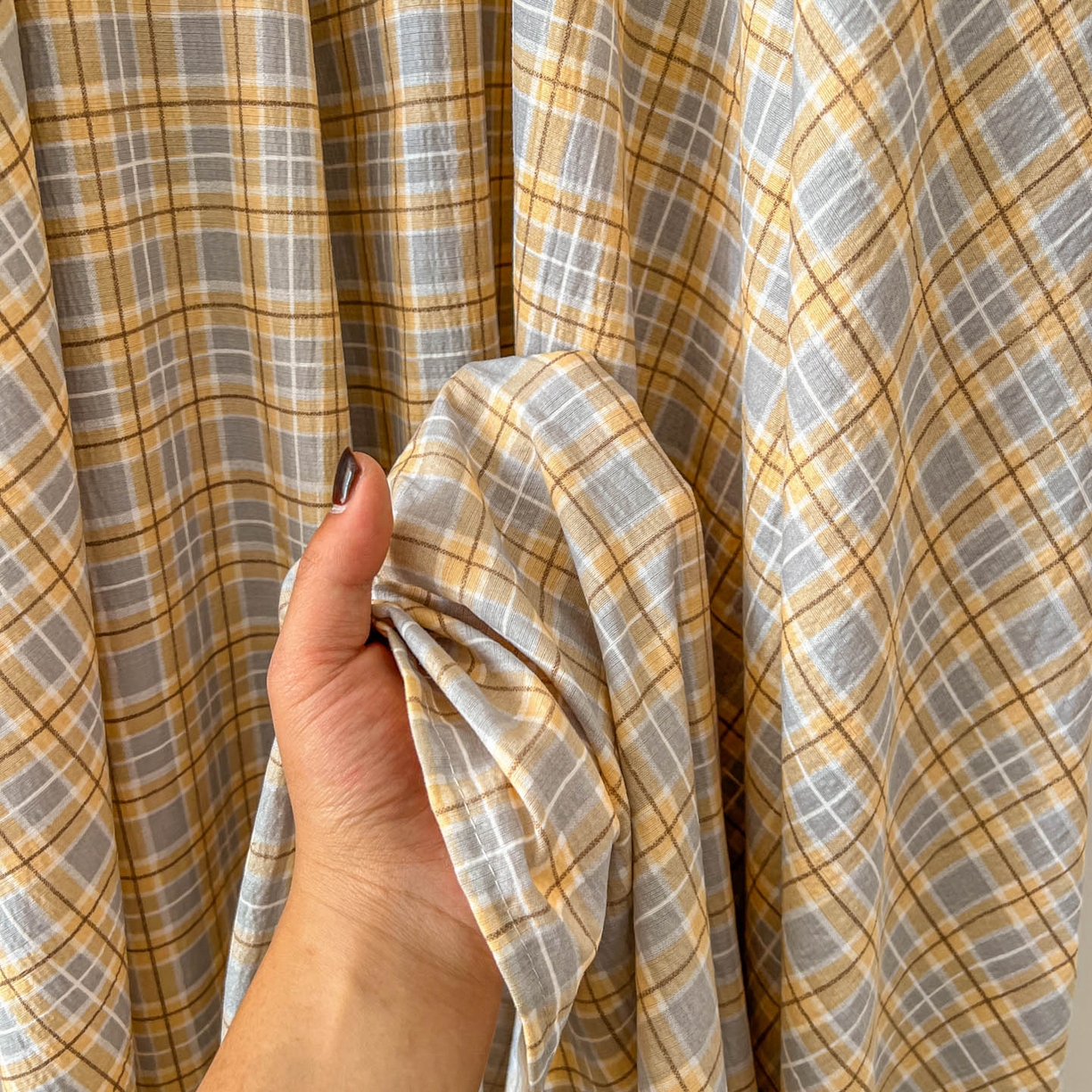 91家纺网 家纺一手货源 找家纺 思诺羽床笠 2026新款云感双层纱床单系列 简约格