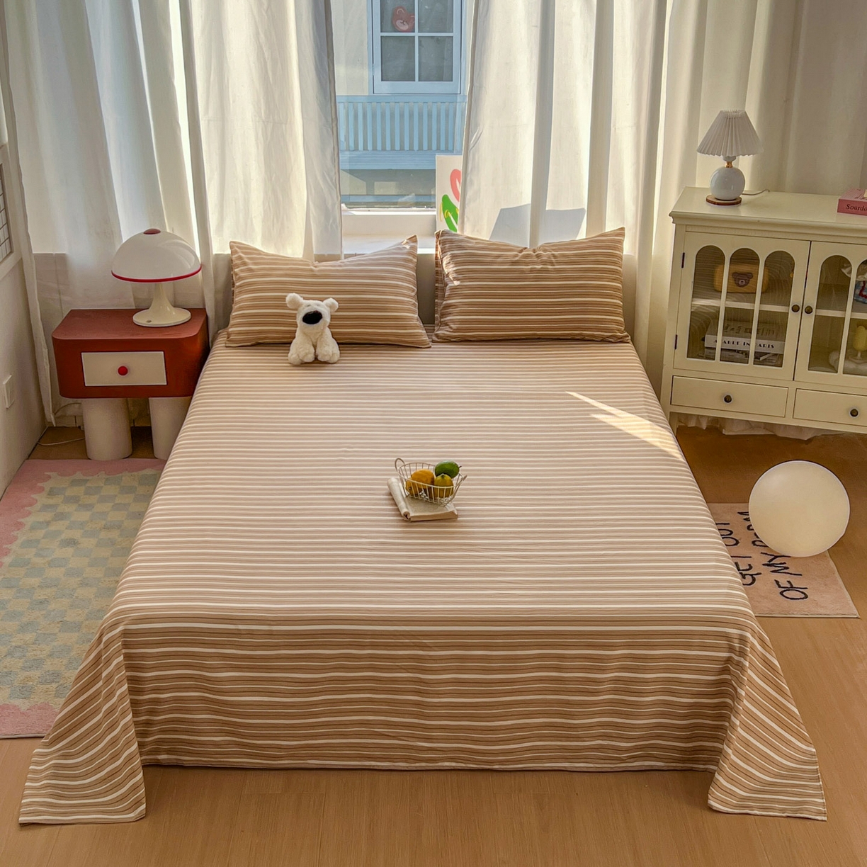 思诺羽床笠 2026新款云感双层纱床单系列 流年-橙