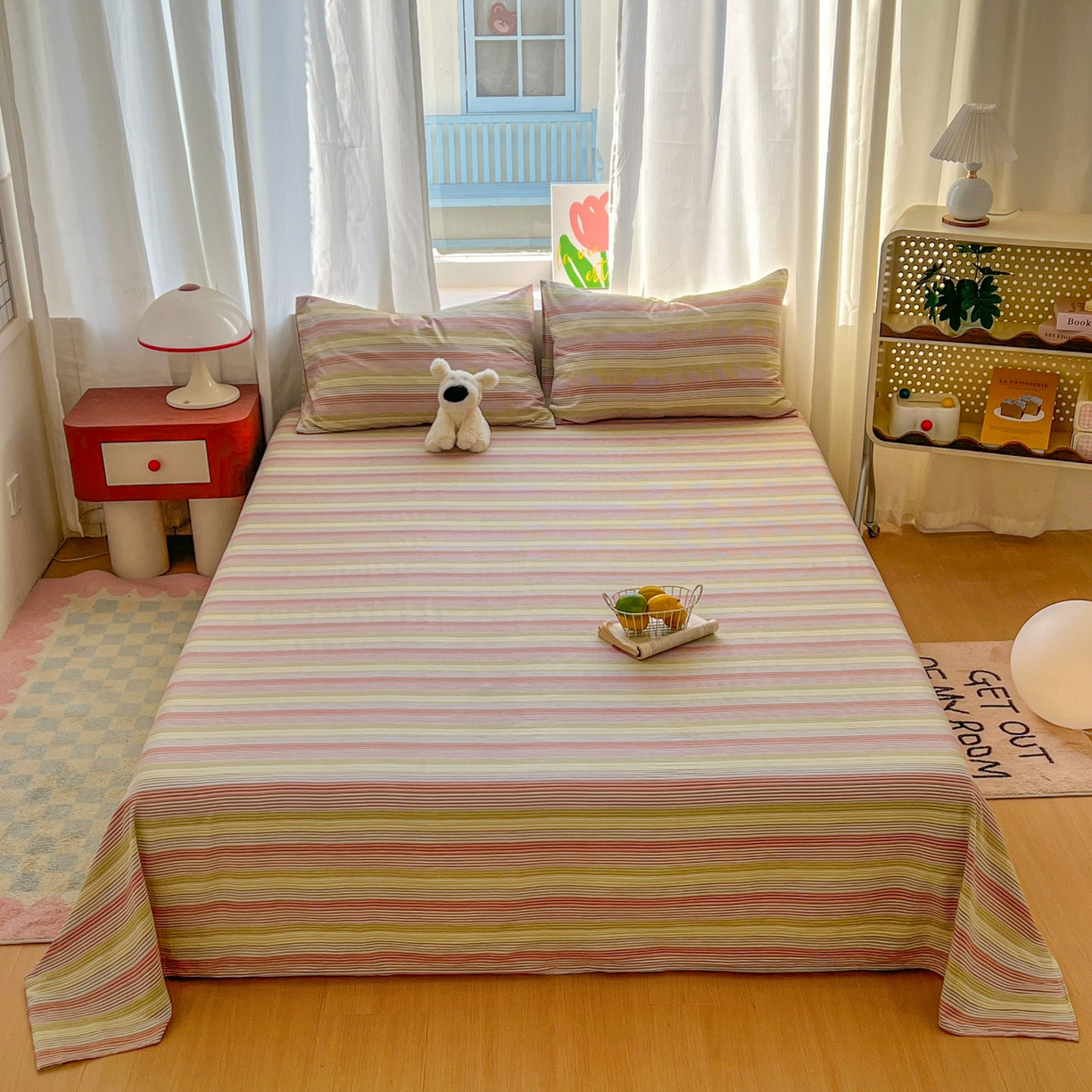 思诺羽床笠 2026新款云感双层纱床单系列 流年-黄