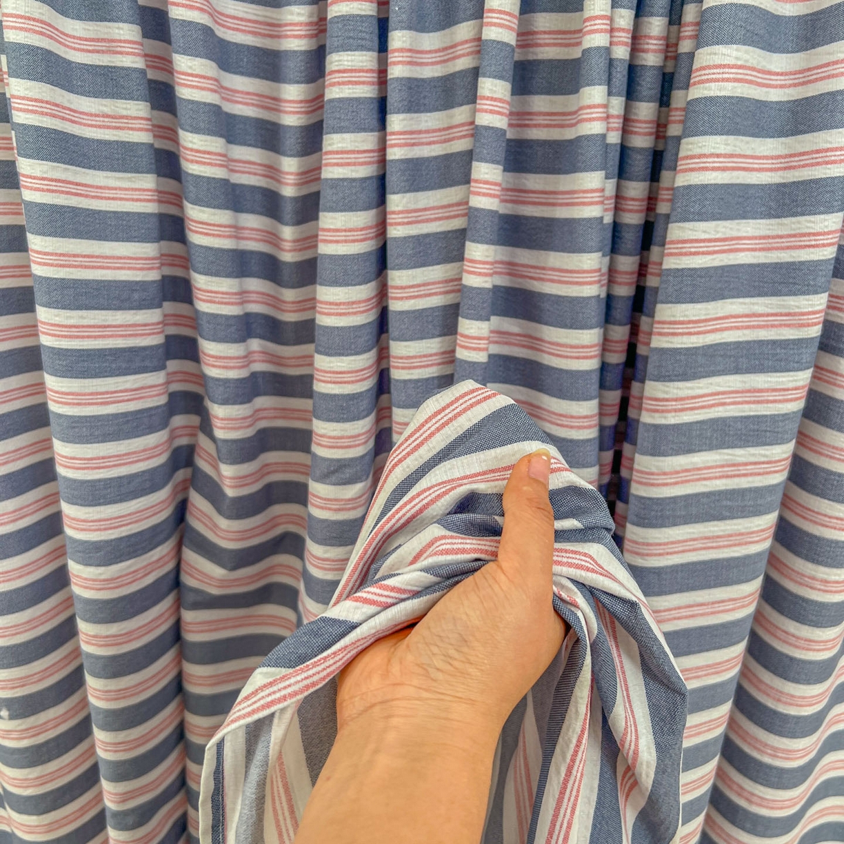 91家纺网 家纺一手货源 找家纺 思诺羽床笠 2026新款云感双层纱床单系列 细川-蓝