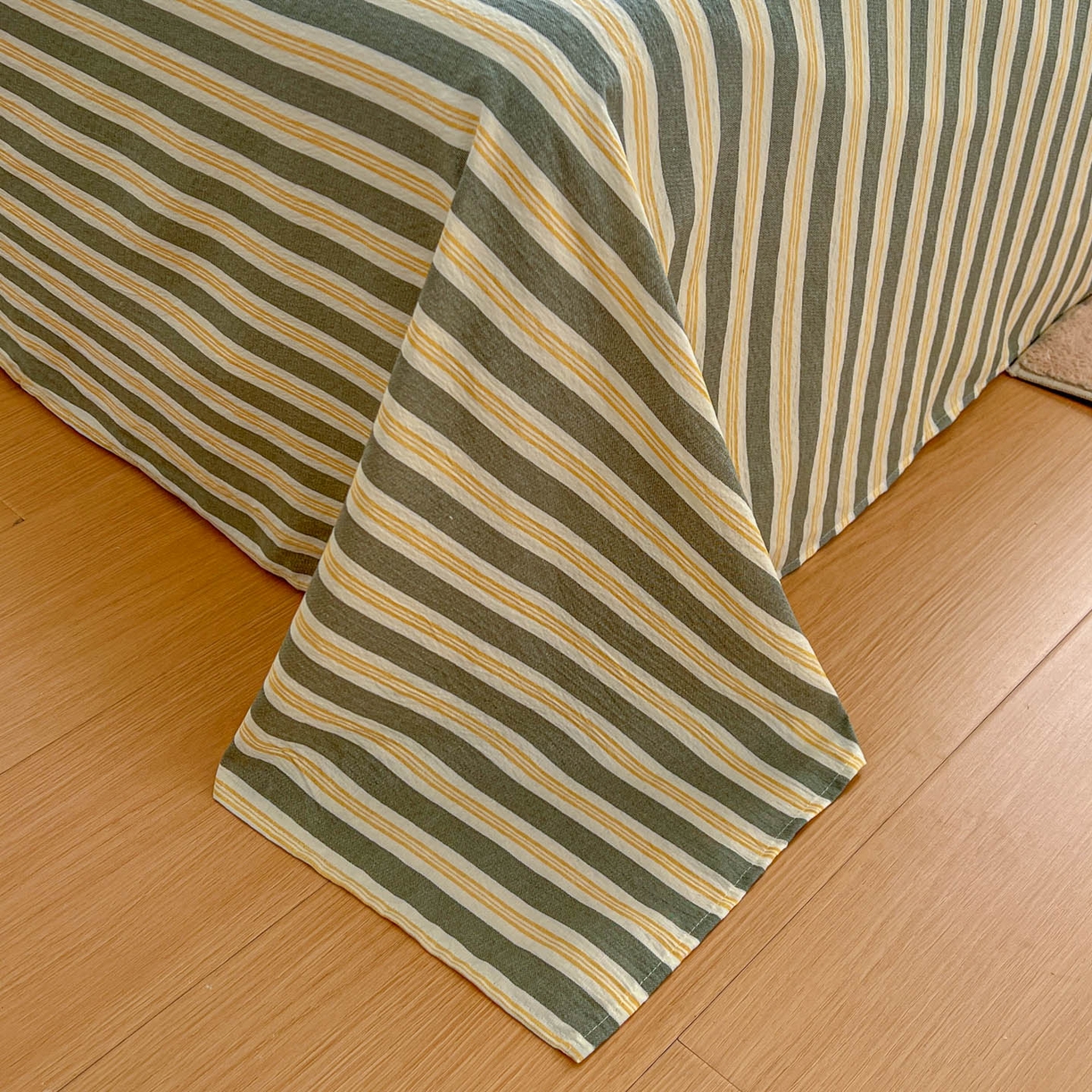 91家纺网 家纺一手货源 找家纺 思诺羽床笠 2026新款云感双层纱床单系列 细川-绿