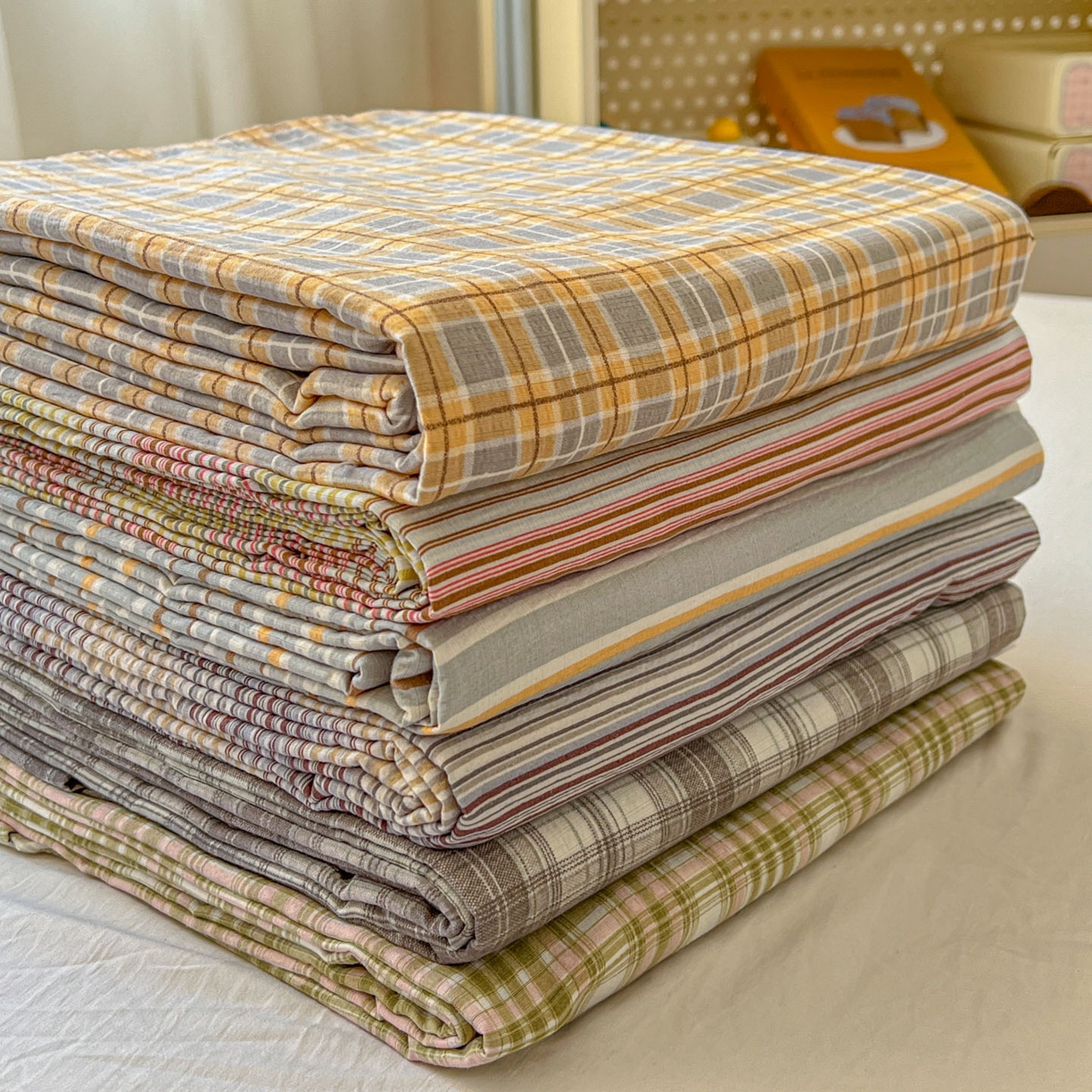 91家纺网 家纺一手货源 找家纺 思诺羽床笠 2026新款云感双层纱床单系列 叠拍