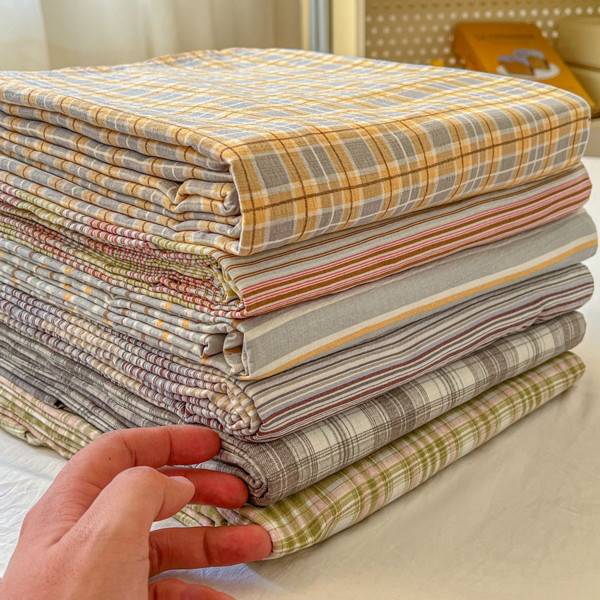 91家纺网 家纺一手货源 找家纺 思诺羽床笠 2026新款云感双层纱床单系列 叠拍