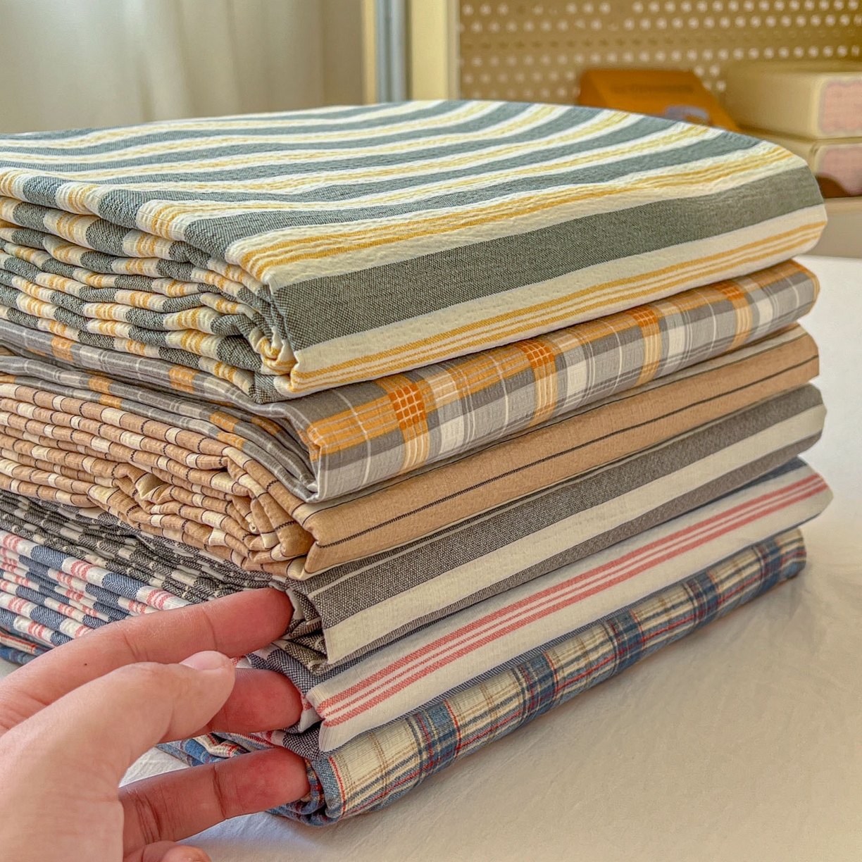 91家纺网 家纺一手货源 找家纺 思诺羽床笠 2026新款云感双层纱床单系列 叠拍