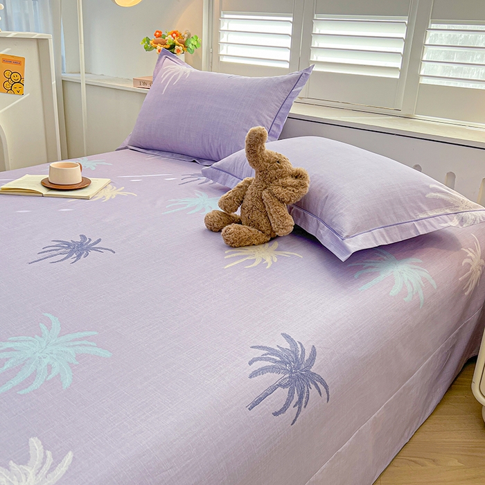 91家纺网 家纺一手货源 找家纺 名优家纺 2026新款60S13374高支密全棉印花纯色单床单 云璟-紫