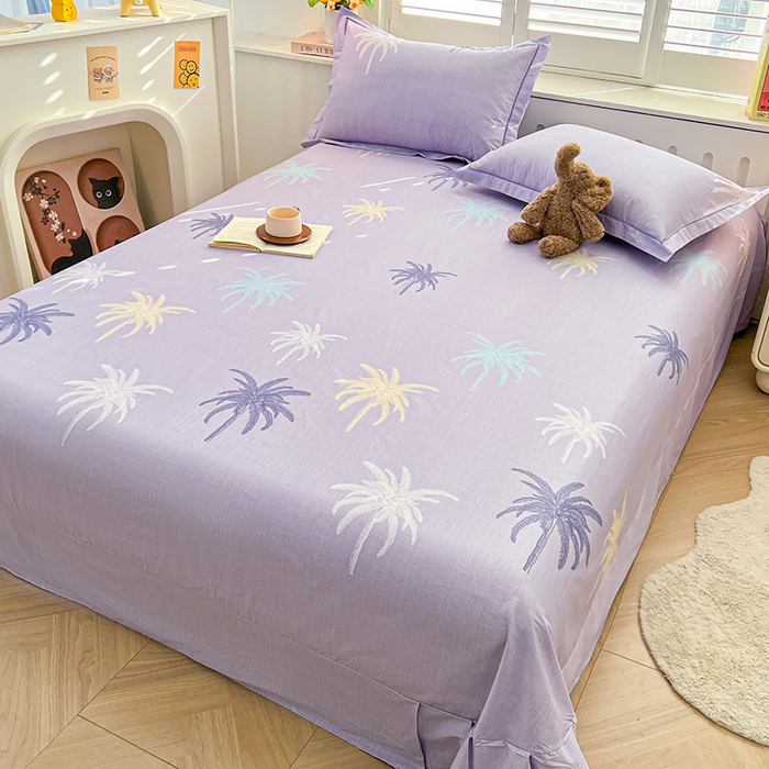 91家纺网 家纺一手货源 找家纺 名优家纺 2026新款60S13374高支密全棉印花纯色单床单 云璟-紫