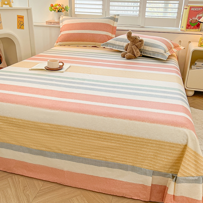 91家纺网 家纺一手货源 找家纺 名优家纺 2026新款60S13374高支密全棉印花纯色单床单 暖冬-桔