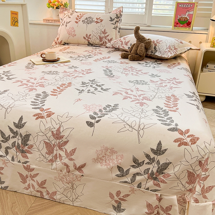 91家纺网 家纺一手货源 找家纺 名优家纺 2026新款60S13374高支密全棉印花纯色单床单 念枝