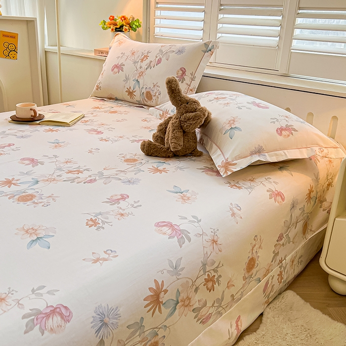 91家纺网 家纺一手货源 找家纺 名优家纺 2026新款60S13374高支密全棉印花纯色单床单 与美集