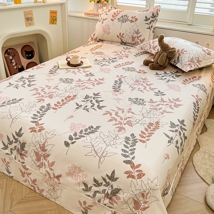 91家纺网 家纺一手货源 找家纺 名优家纺 2026新款60S13374高支密全棉印花纯色单床单 念枝