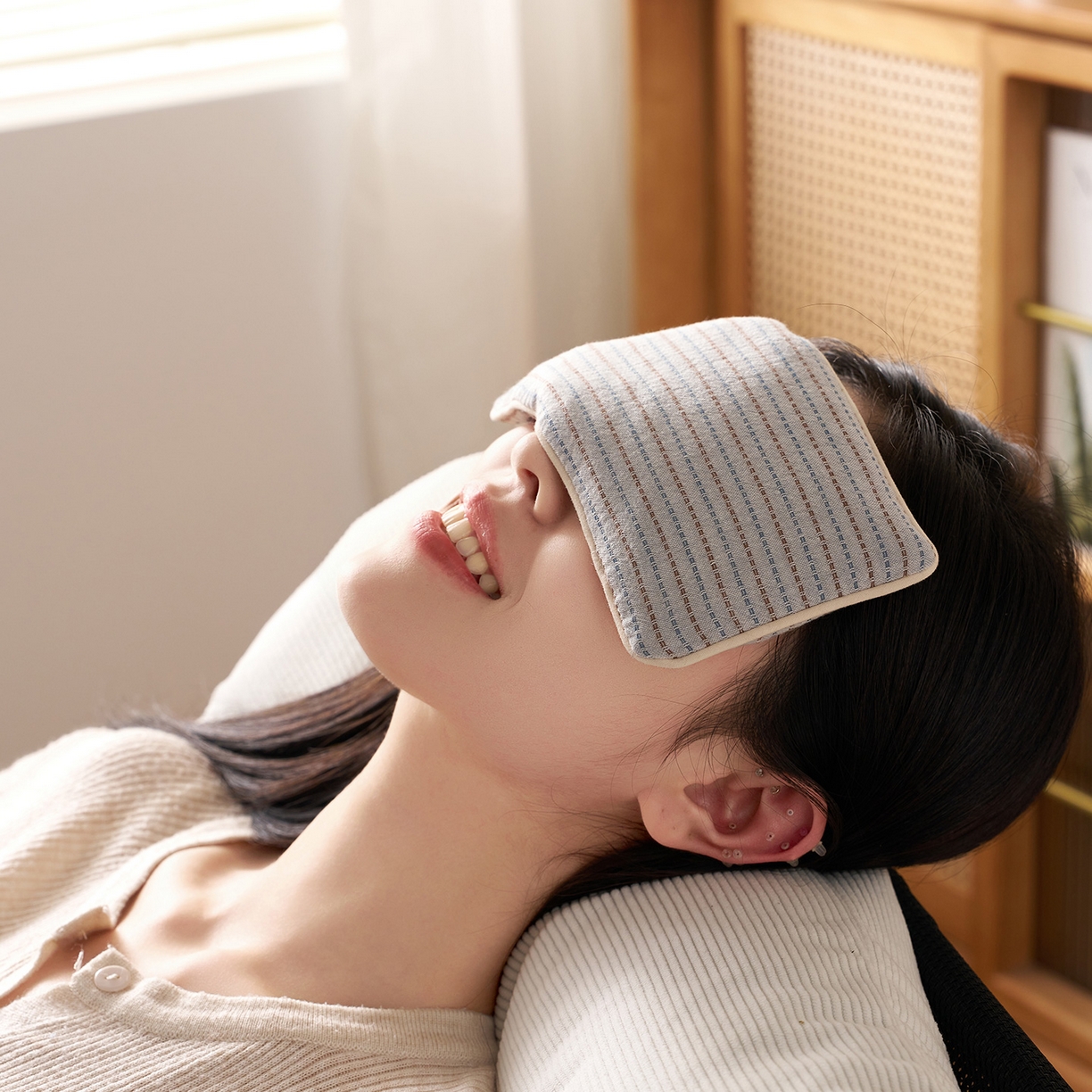 91家纺网 家纺一手货源 找家纺 乐可 2025新款全棉3D编织草本重力眼罩决明子薰衣草眼罩 草本重力眼罩-兰 【一对】